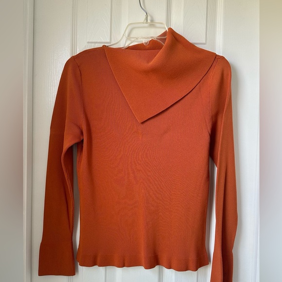 Cyrus Burnt Orange Long Sleeve Knit Top - Picture 5 of 7